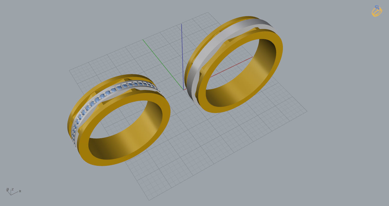 Wedding Bands 09 3D print model_7