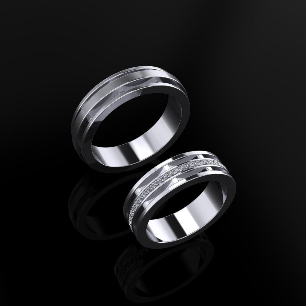 Wedding Bands 09 3D print model_2