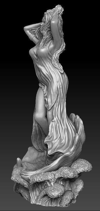 Aphrodite statue of woman in dress 3D print model_6
