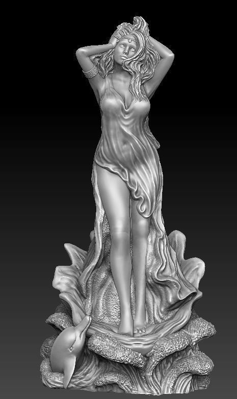 Aphrodite statue of woman in dress 3D print model_3