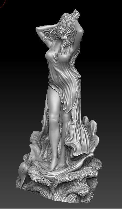 Aphrodite statue of woman in dress 3D print model_1