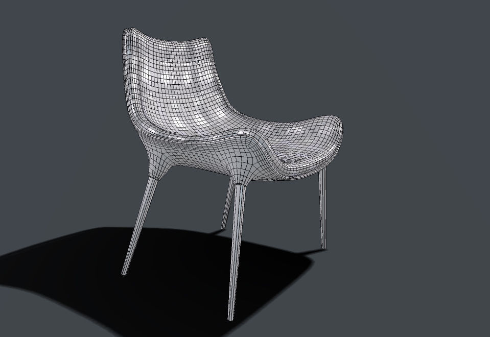 capitone chair Low-poly 3D model_3