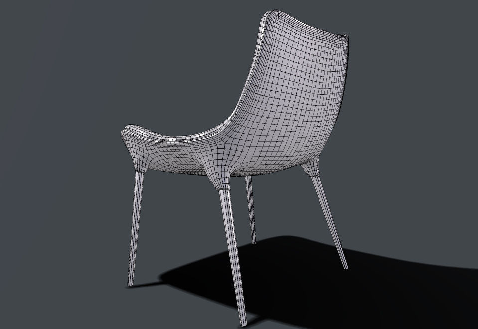 capitone chair Low-poly 3D model_4