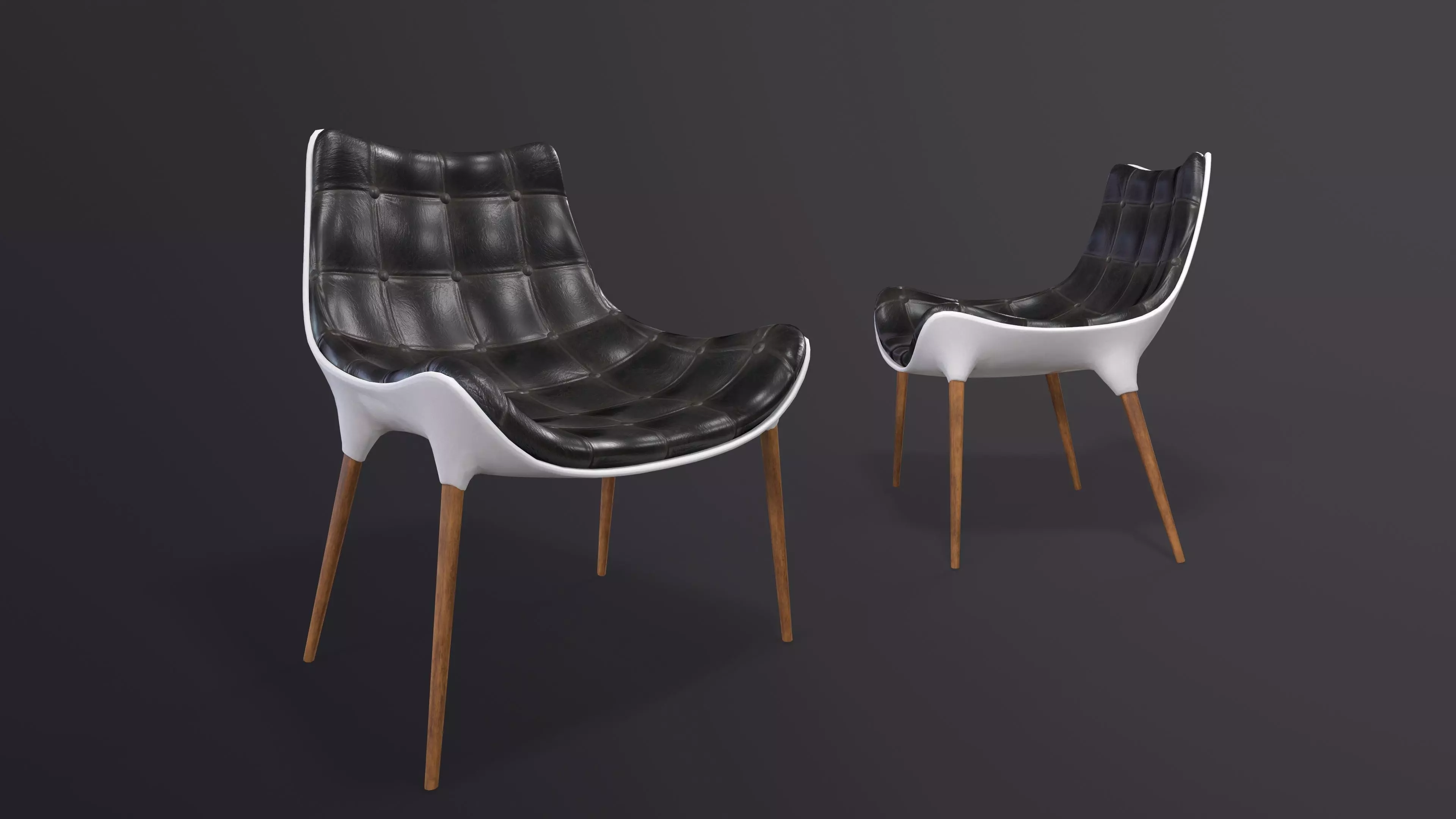 capitone chair Low-poly 3D model_0