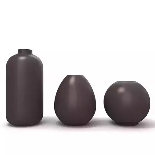 Ceramic Flower Vase Set 3D model