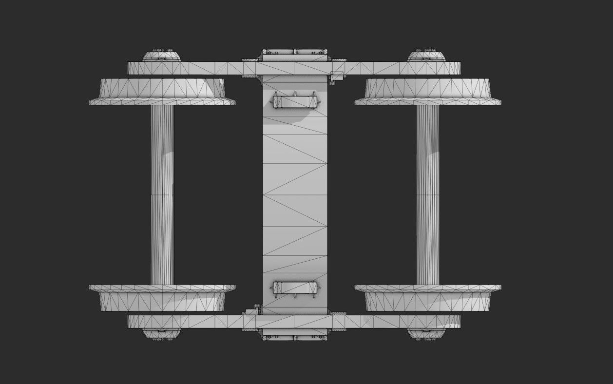 Railway Bogie 3D model Free low-poly 3D model_1