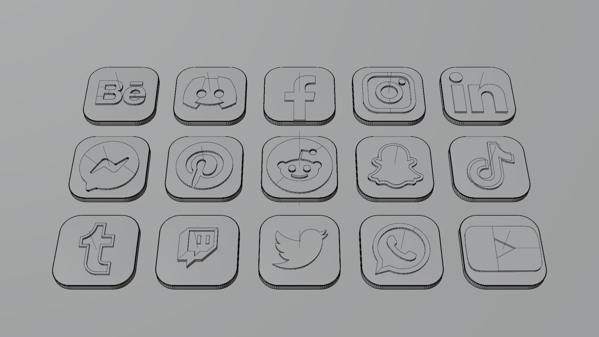 Social Media Icons 3D model_6