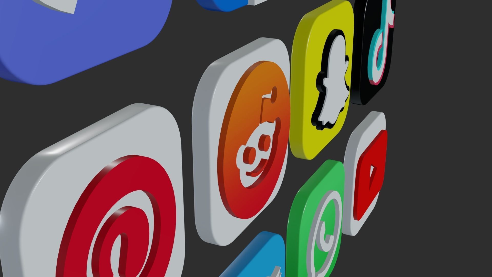 Social Media Icons 3D model_3