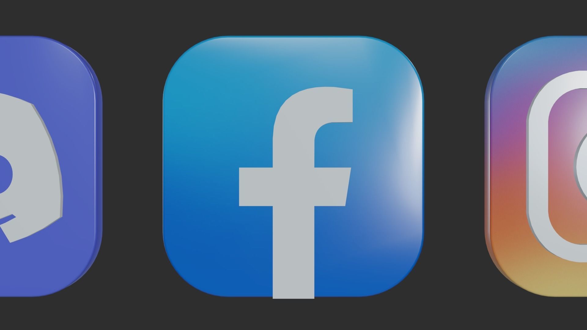 Social Media Icons 3D model_5