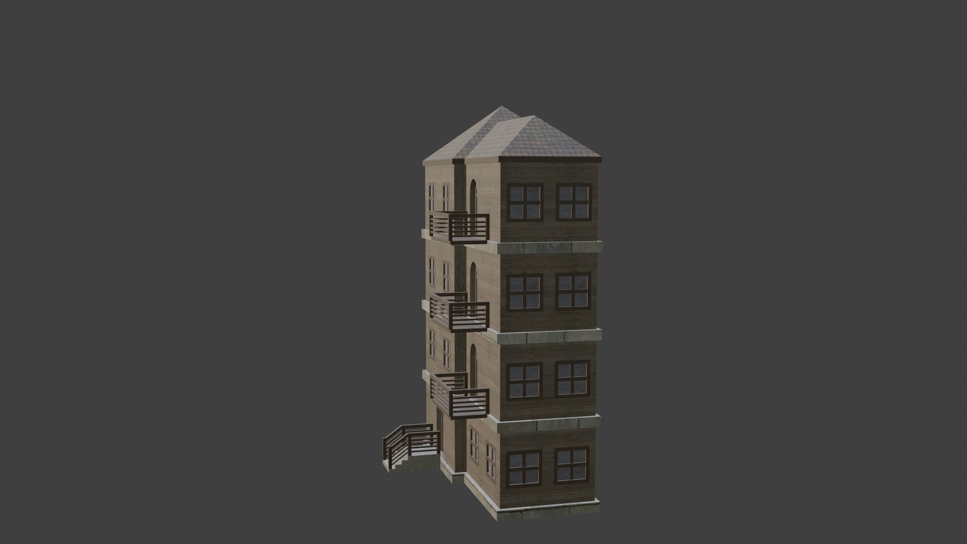 House Model 10 Low-poly 3D model_1
