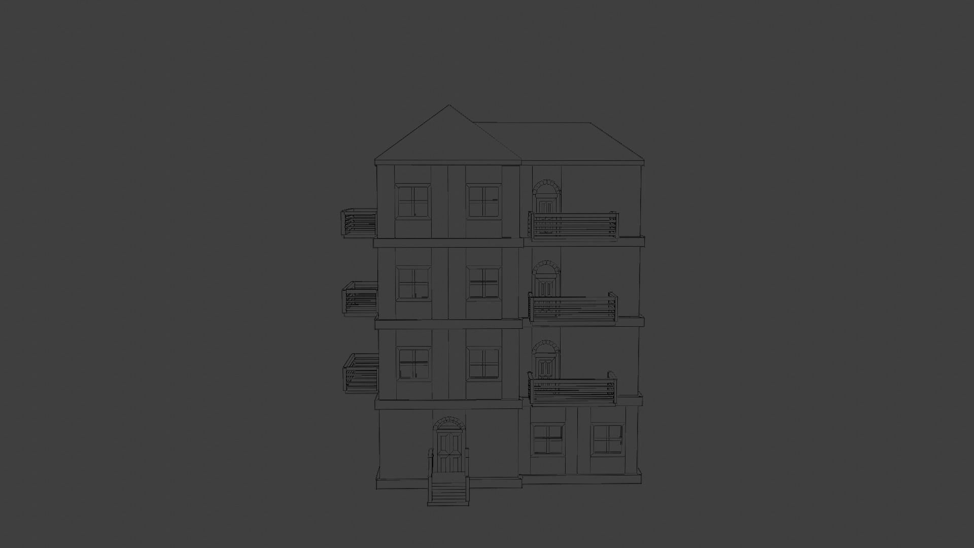 House Model 10 Low-poly 3D model_6