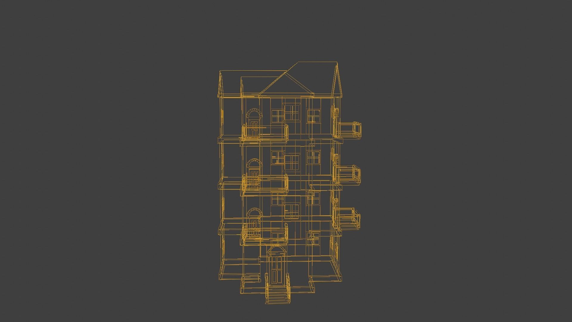 House Model 18 Low-poly 3D model_7