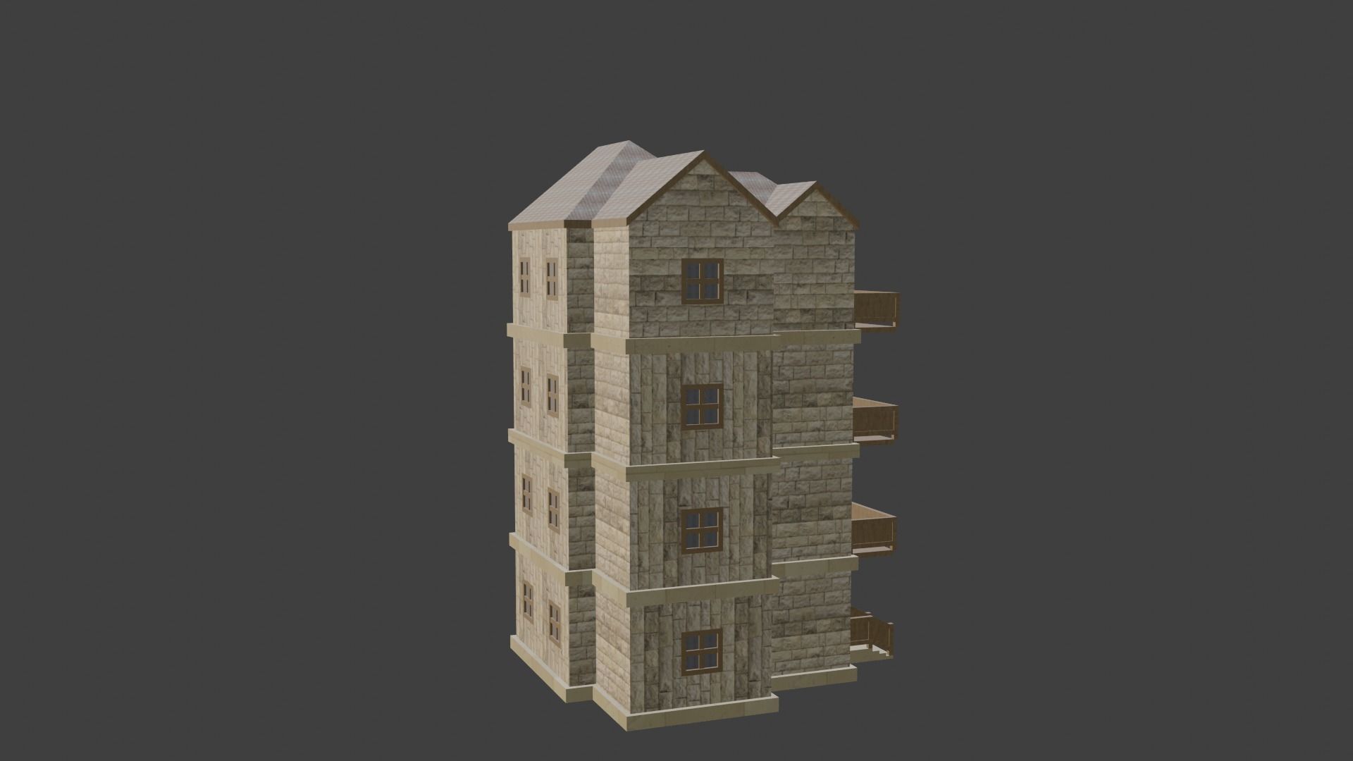 House Model 18 Low-poly 3D model_3