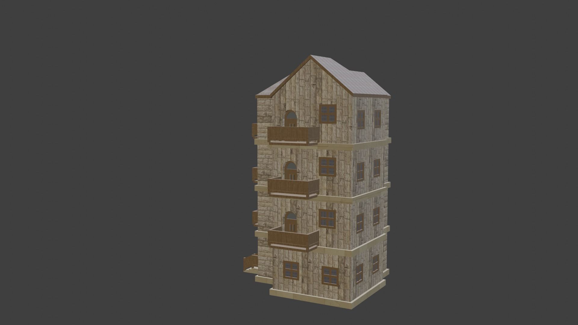 House Model 18 Low-poly 3D model_2