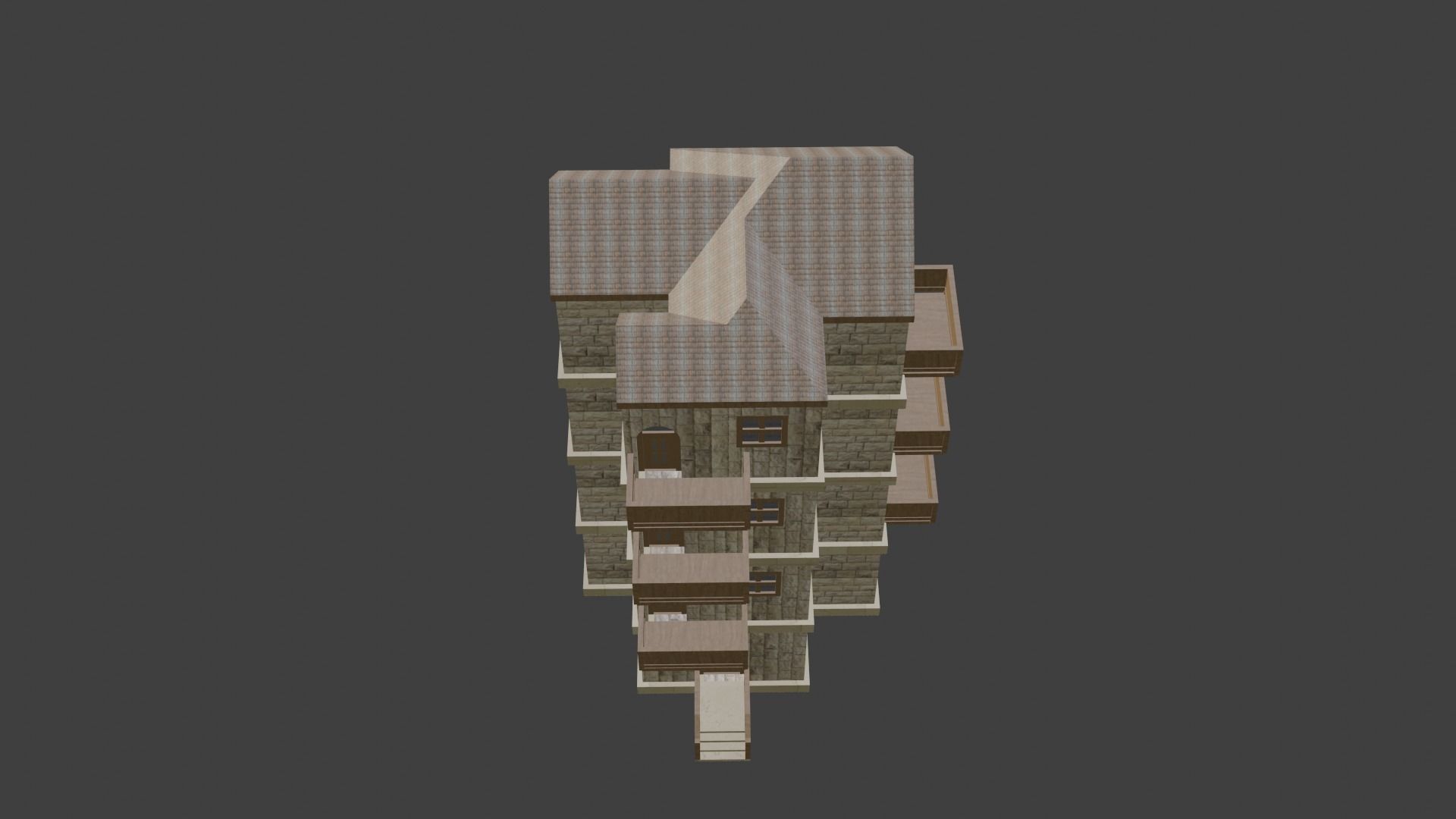 House Model 18 Low-poly 3D model_4