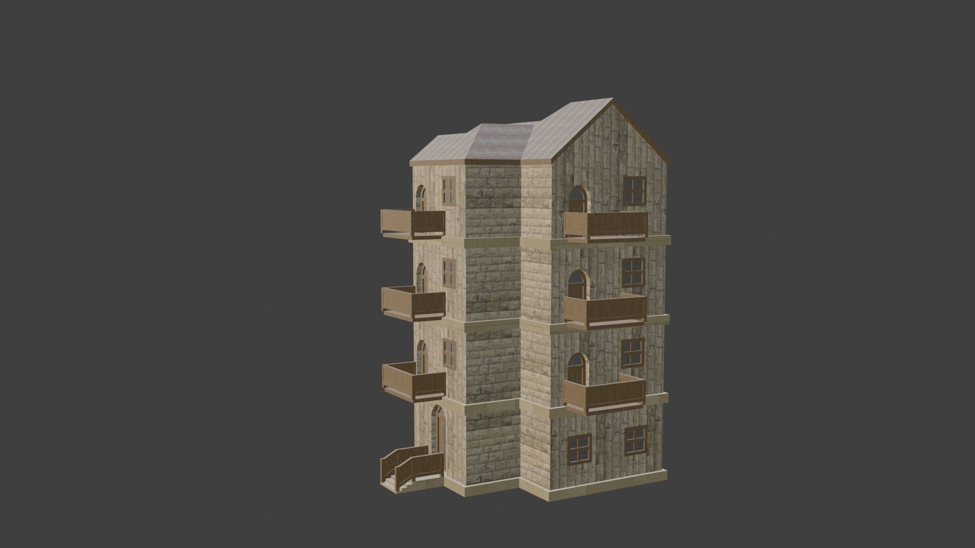 House Model 18 Low-poly 3D model_1