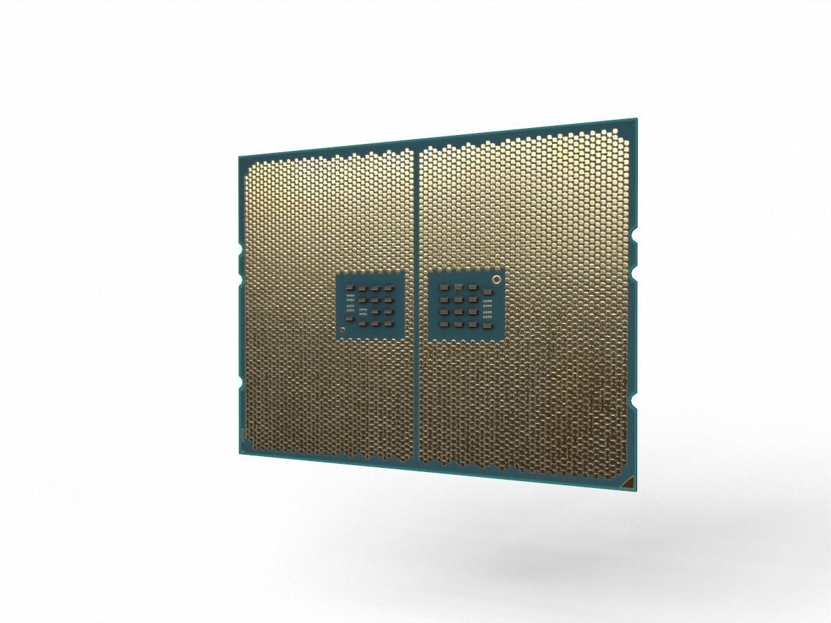 2019 AMD Ryzen Threadripper delidable cpu game asset Low-poly 3D model_4