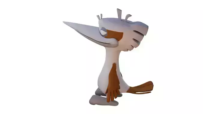 Cartoon Bird Low-poly 3D model