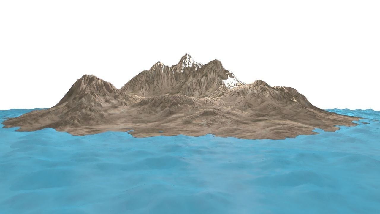 NMA Island Rock 002 Desert Preset 02 Low-poly 3D model_1