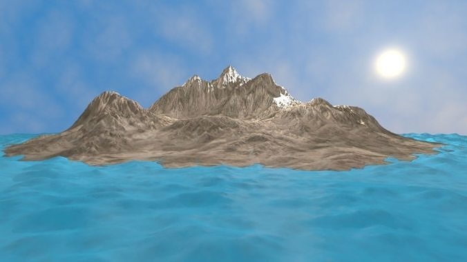 NMA Island Rock 002 Desert Preset 02 Low-poly 3D model