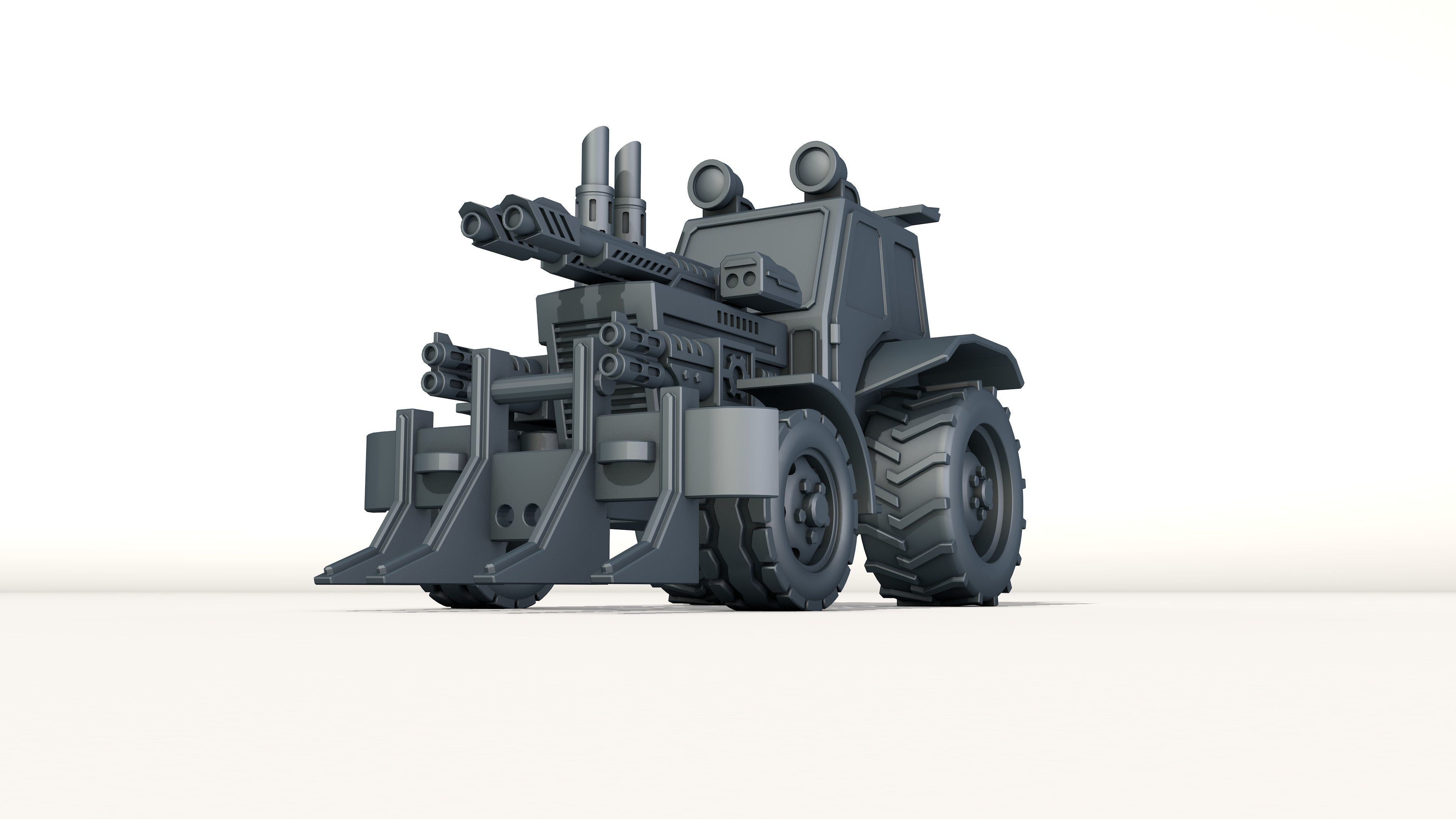 combat tractor 3D print model_2