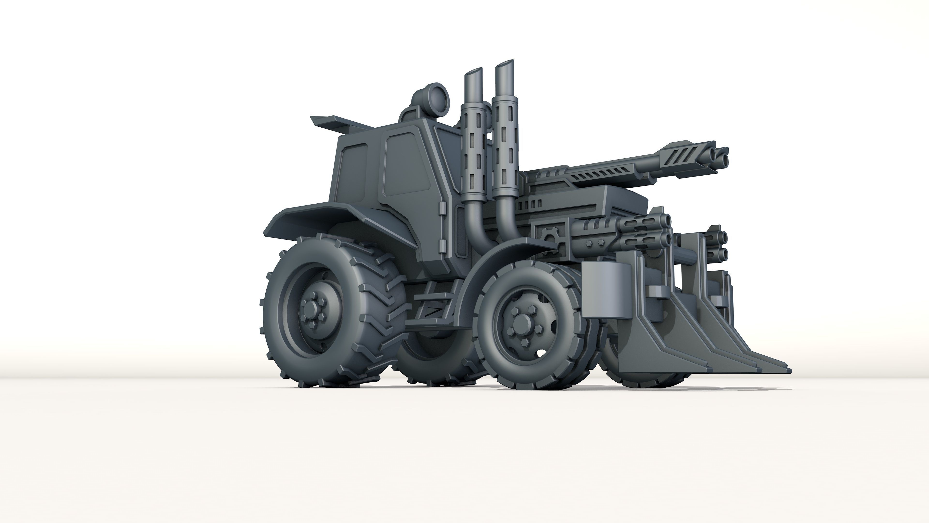 combat tractor 3D print model_9