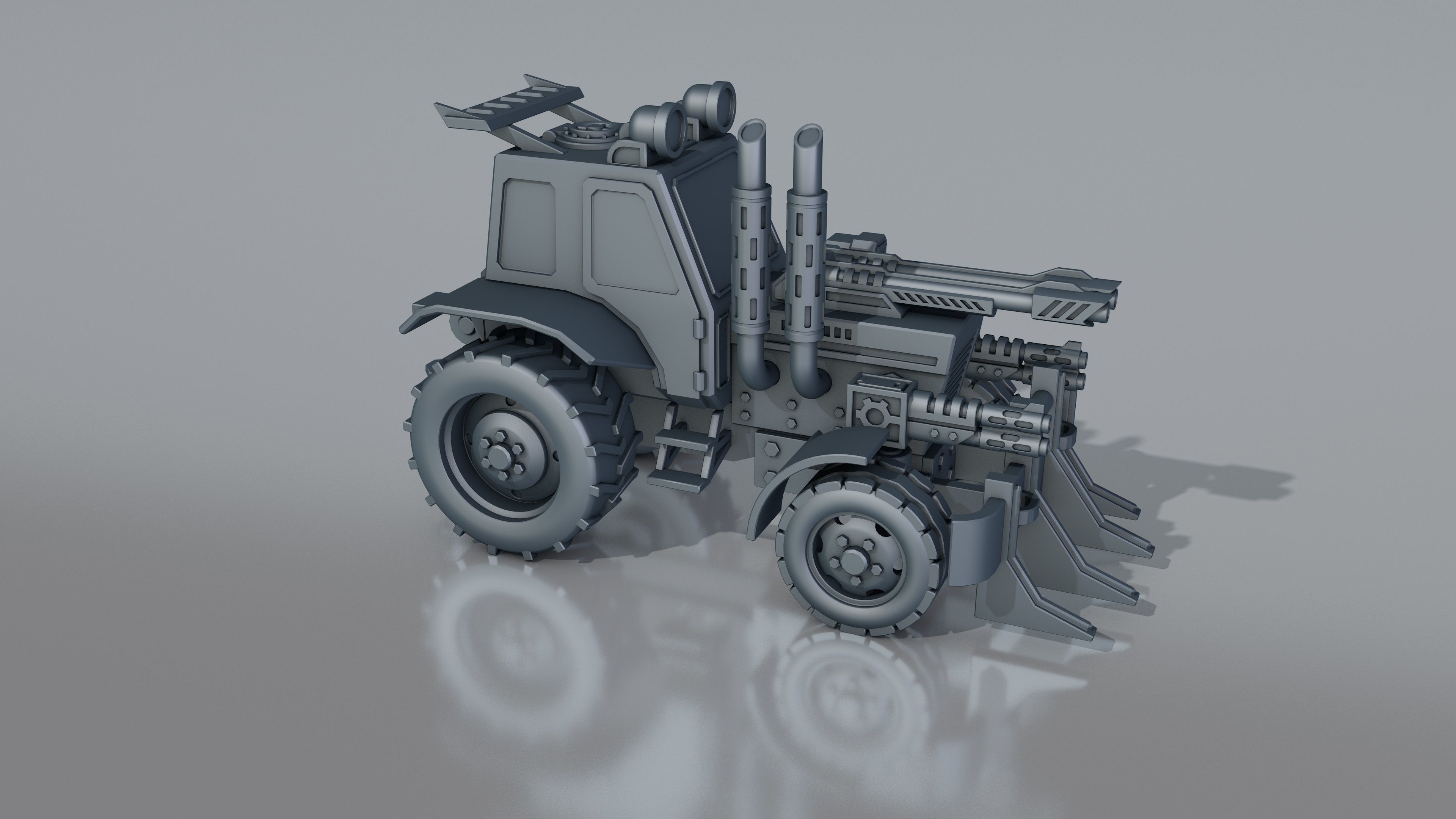 combat tractor 3D print model_18