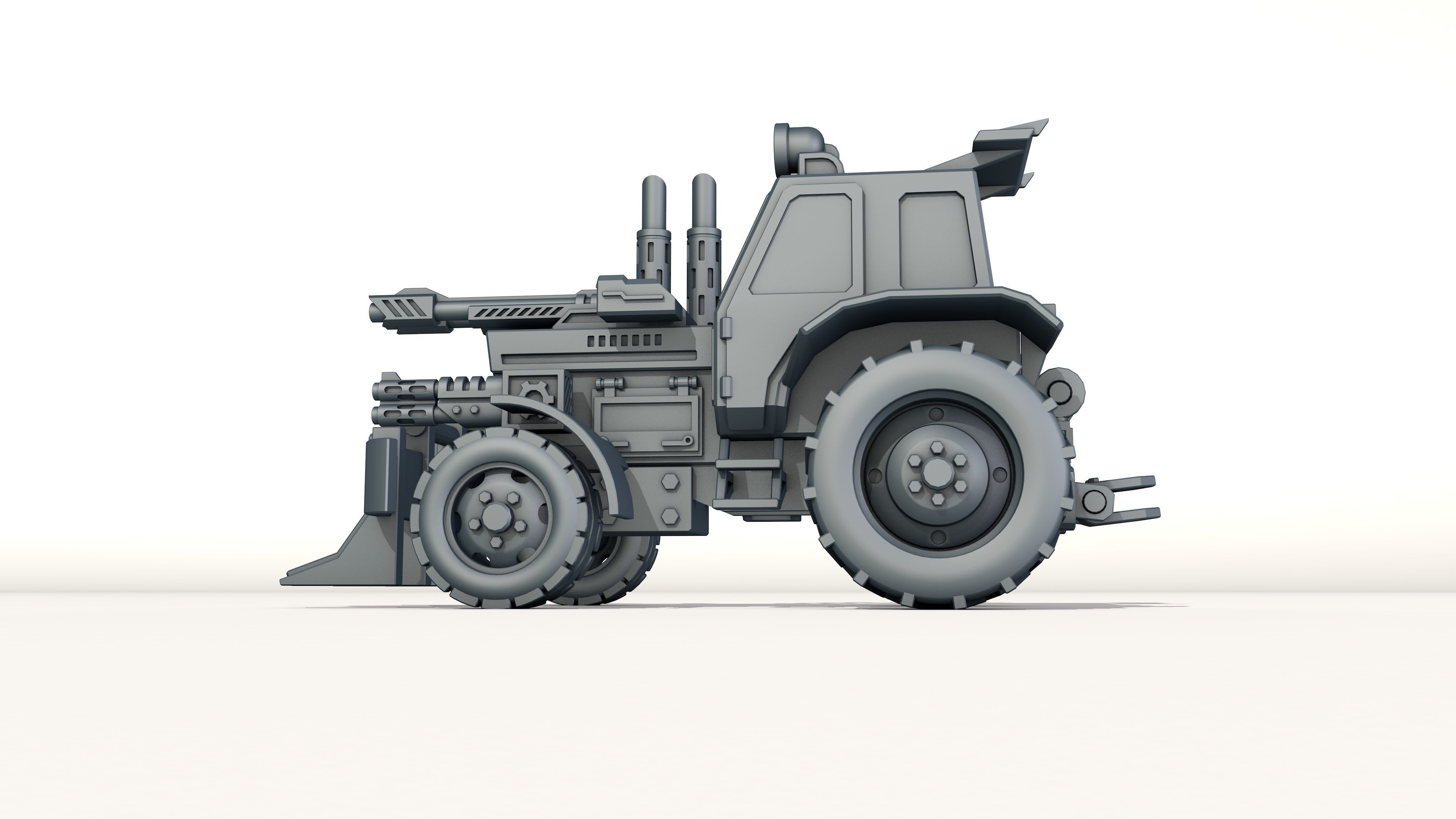 combat tractor 3D print model_4