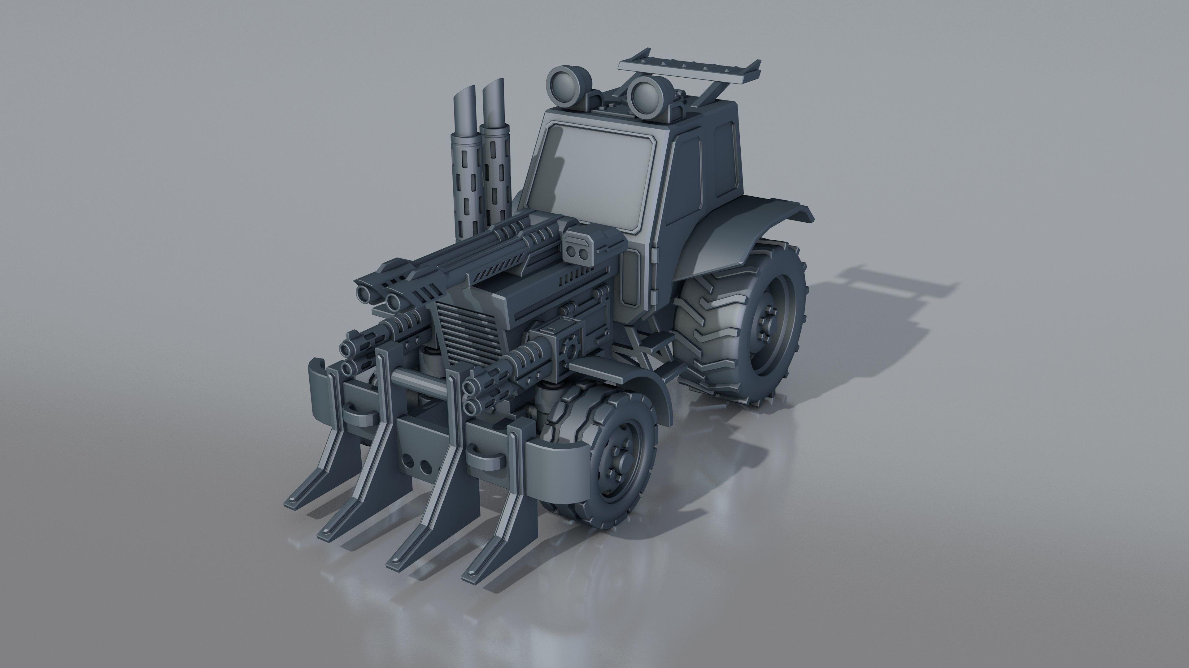 combat tractor 3D print model_11