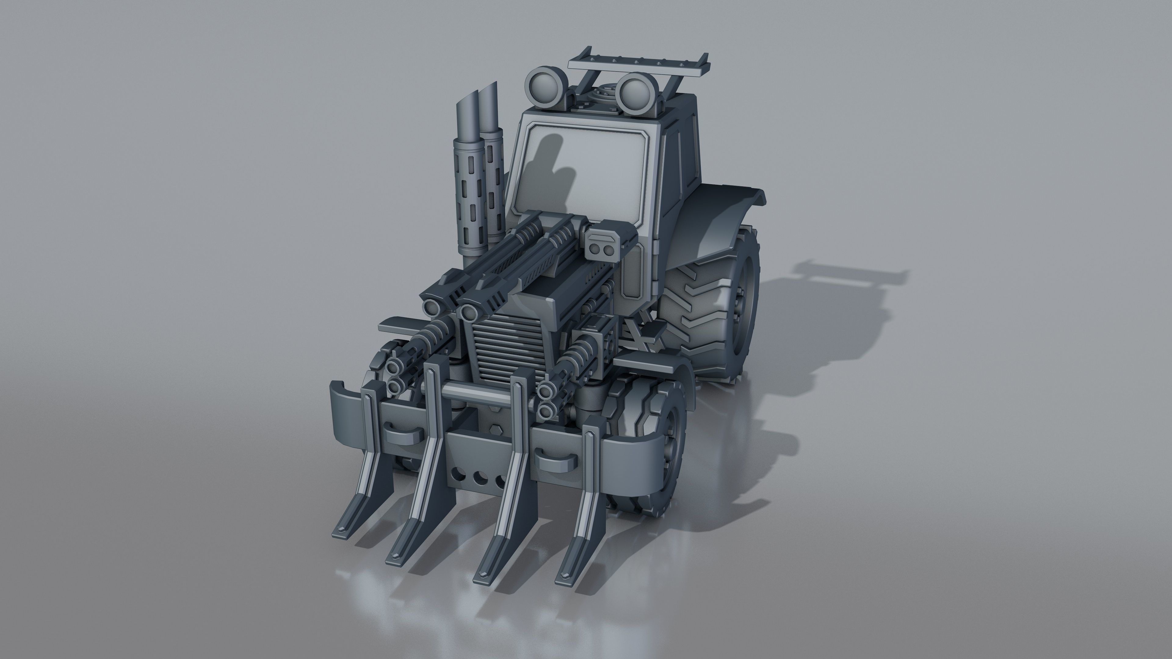 combat tractor 3D print model_21