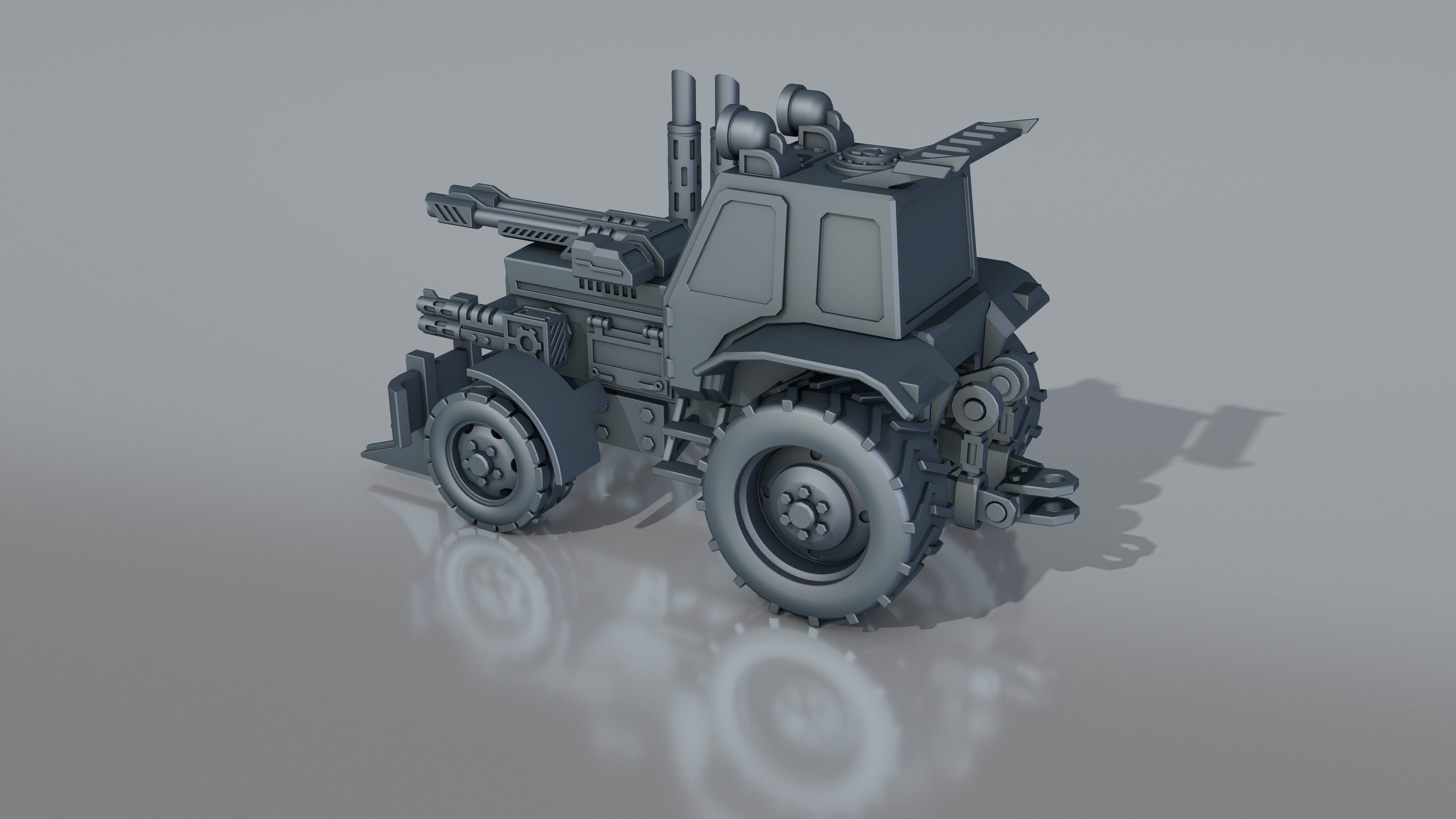 combat tractor 3D print model_14