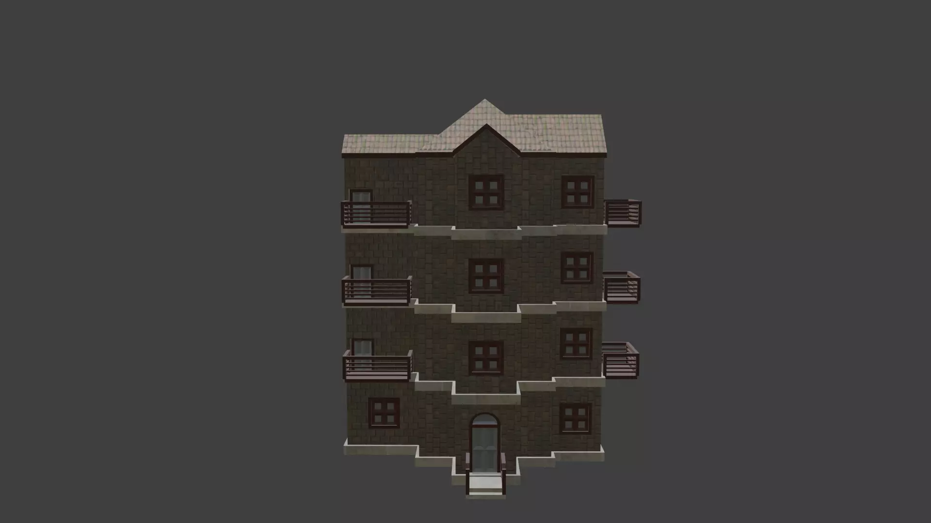 House Model 38 Low-poly 3D model_0