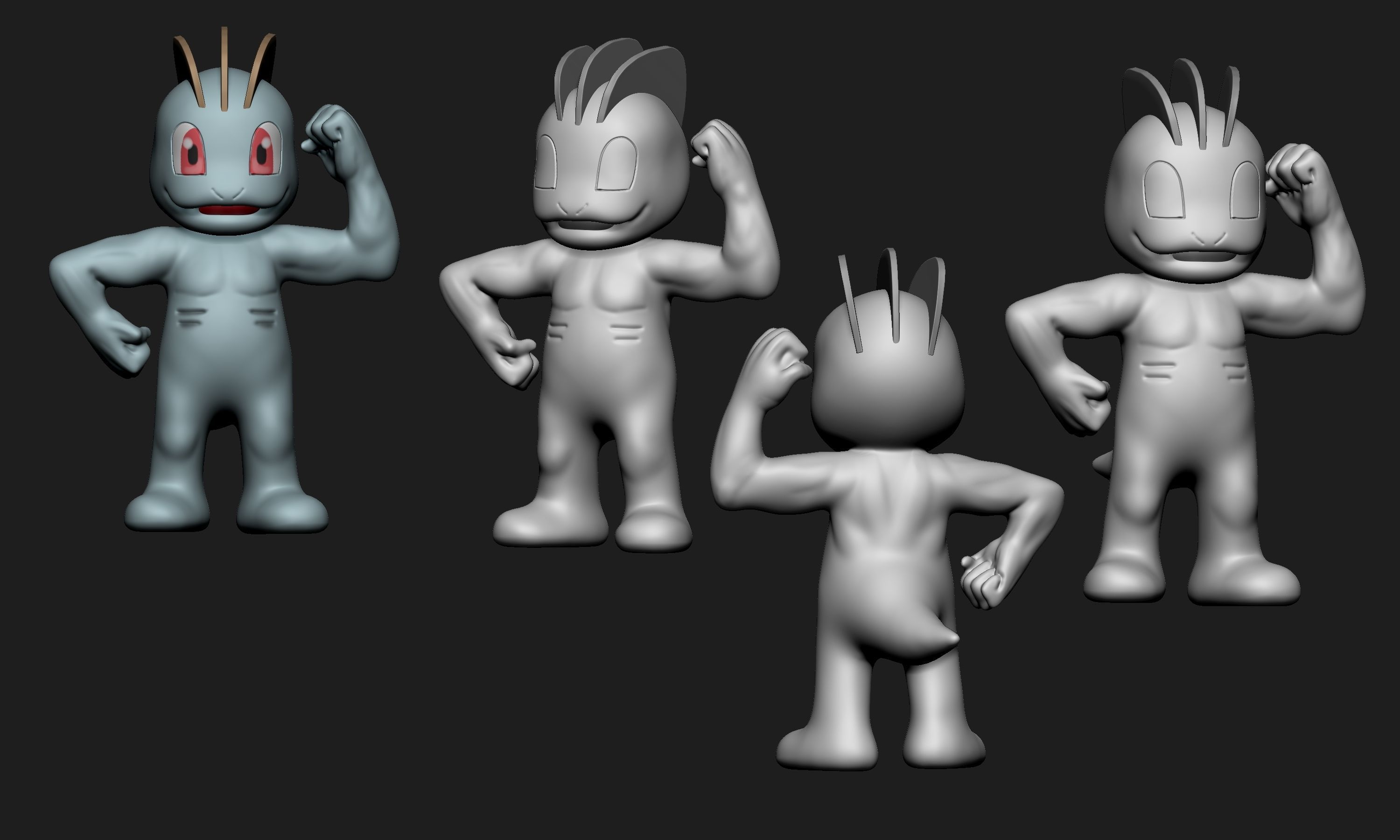 Pokemon - Machop and Machoke 3D print model_3