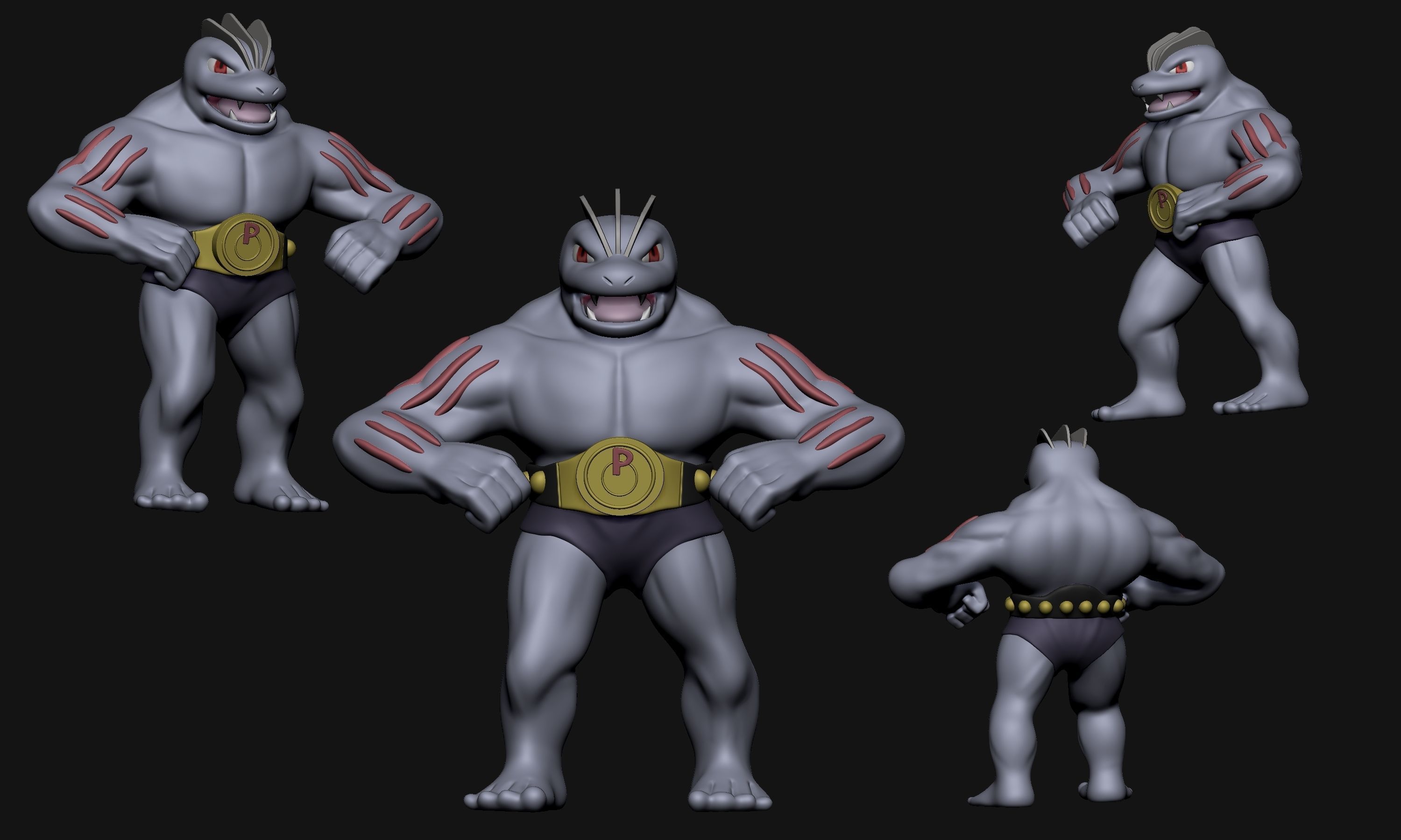 Pokemon - Machop and Machoke 3D print model_2