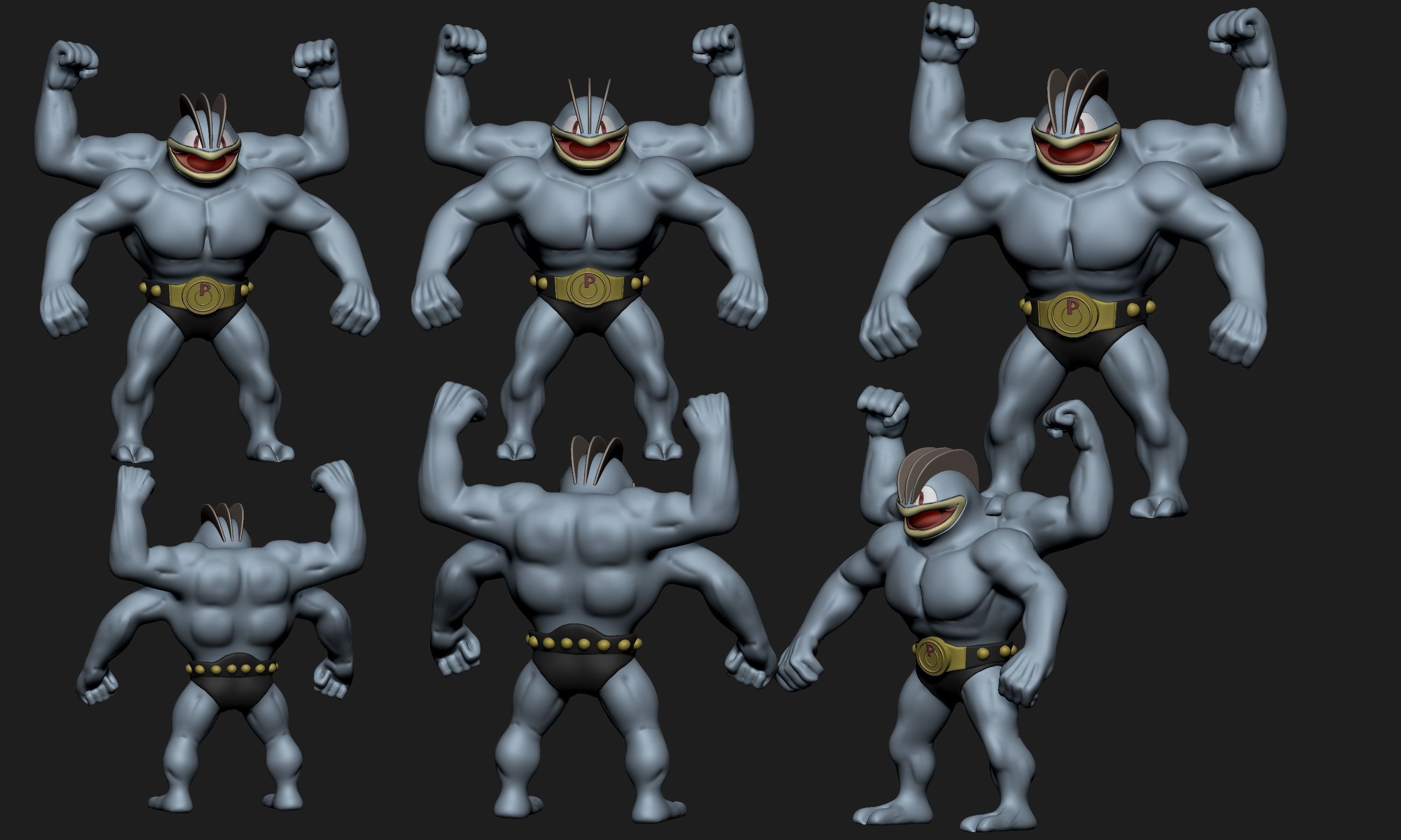 Pokemon - Machamp 3D print model_2