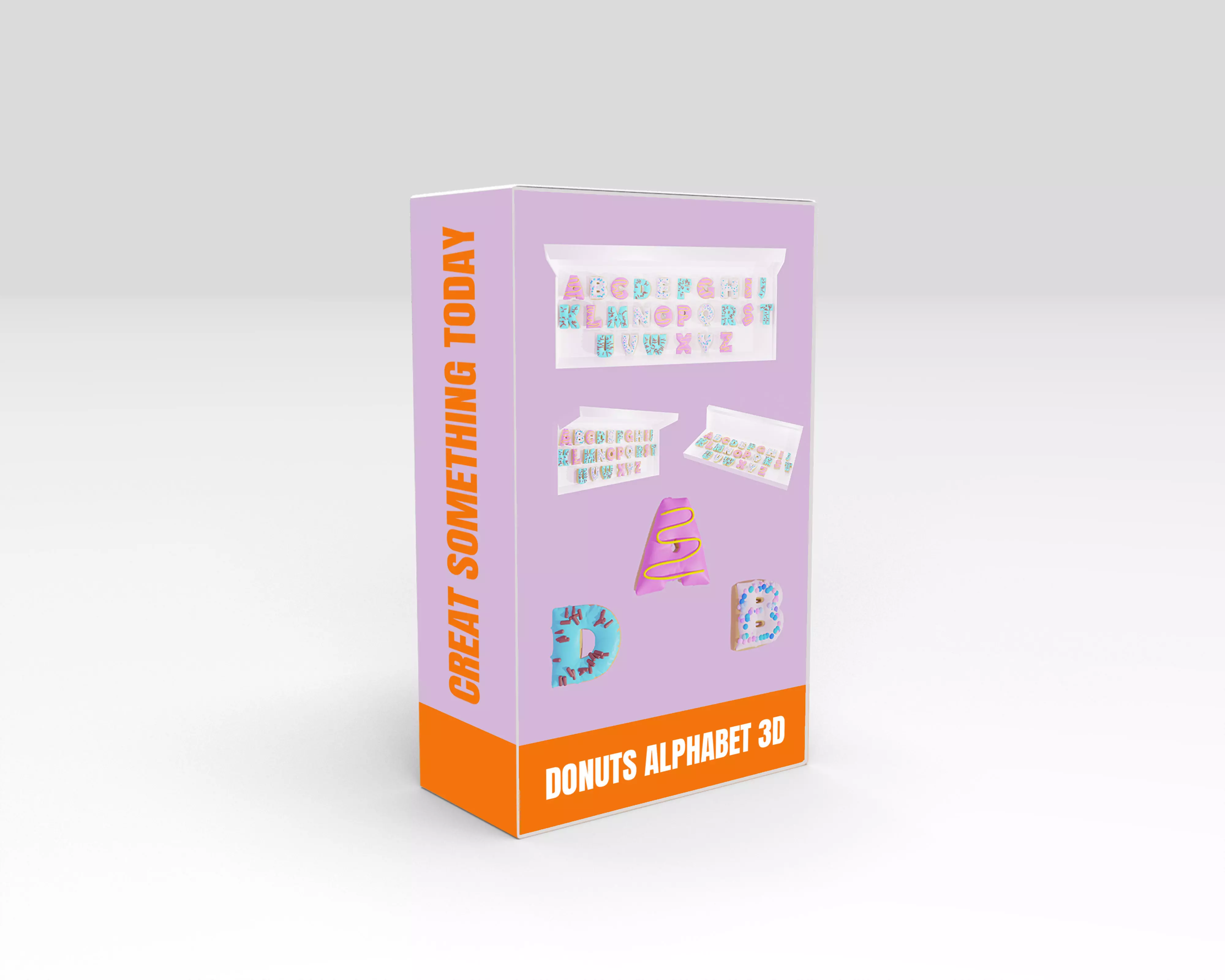 Donuts Alphabet 3D Low-poly 3D model_0