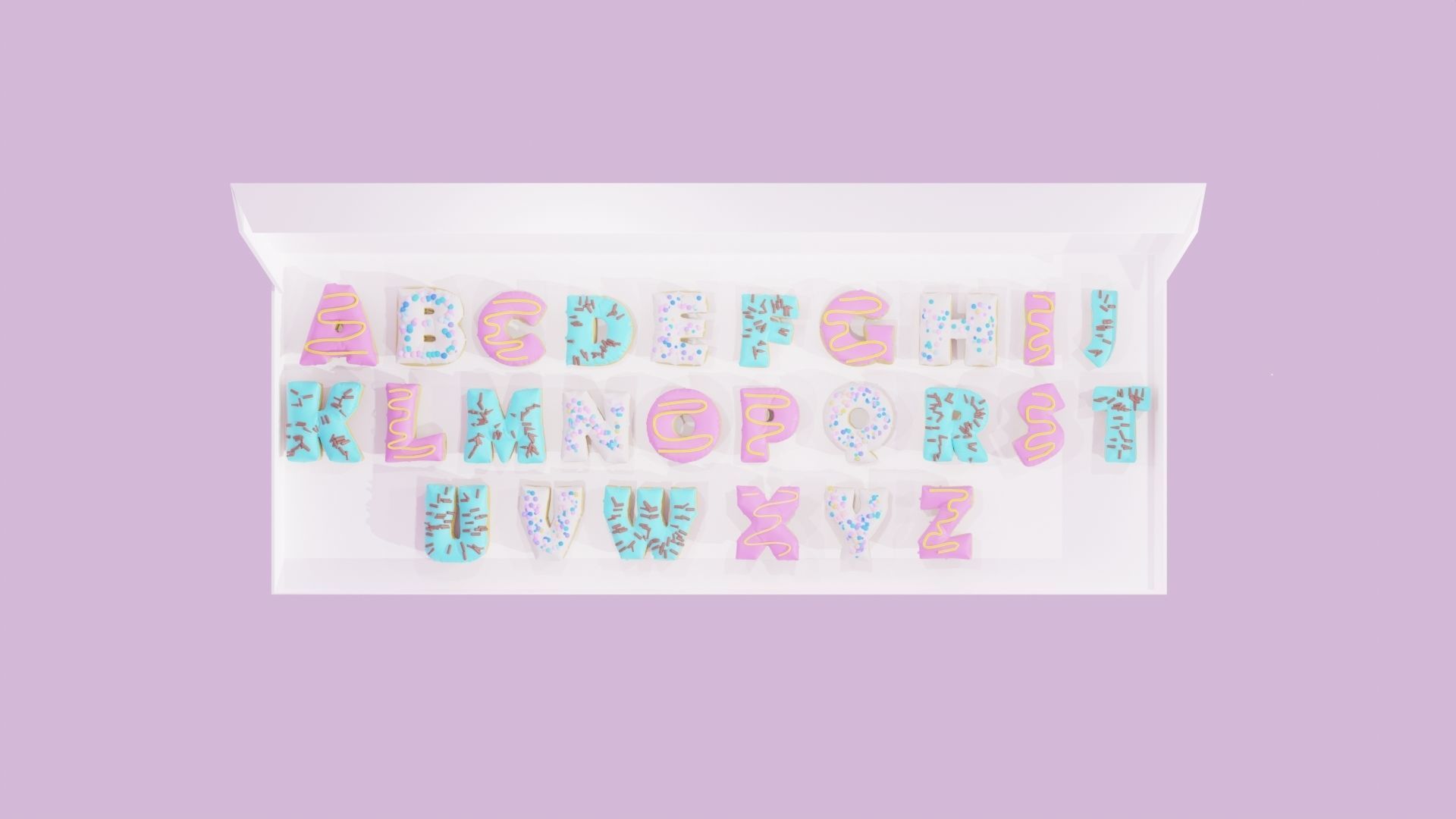 Donuts Alphabet 3D Low-poly 3D model_2