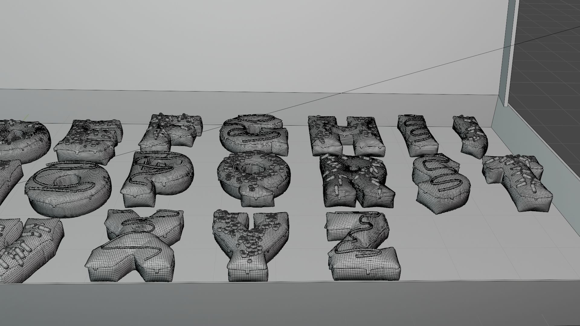 Donuts Alphabet 3D Low-poly 3D model_9