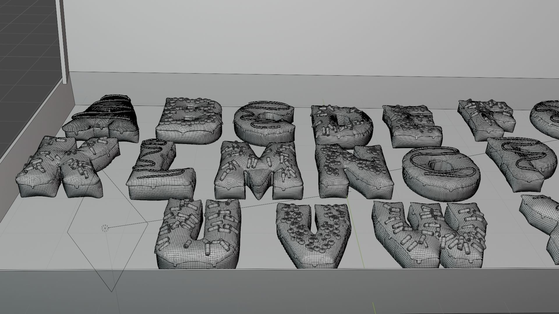 Donuts Alphabet 3D Low-poly 3D model_8
