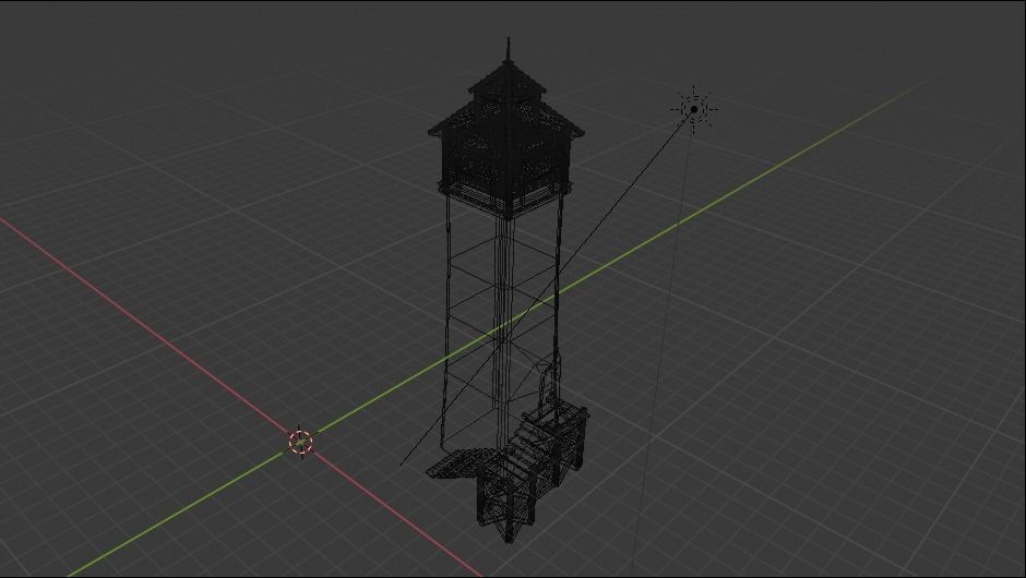 Medieval Fantasy Tower Low-poly 3D model_1