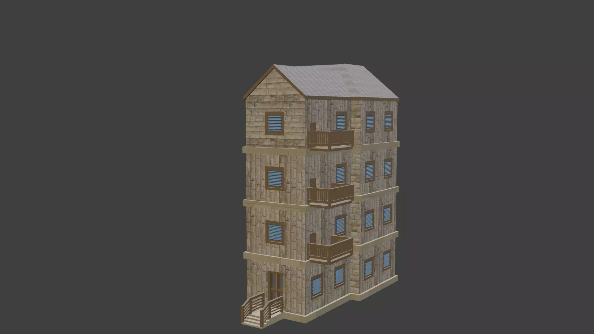 House Model 46 Low-poly 3D model_0