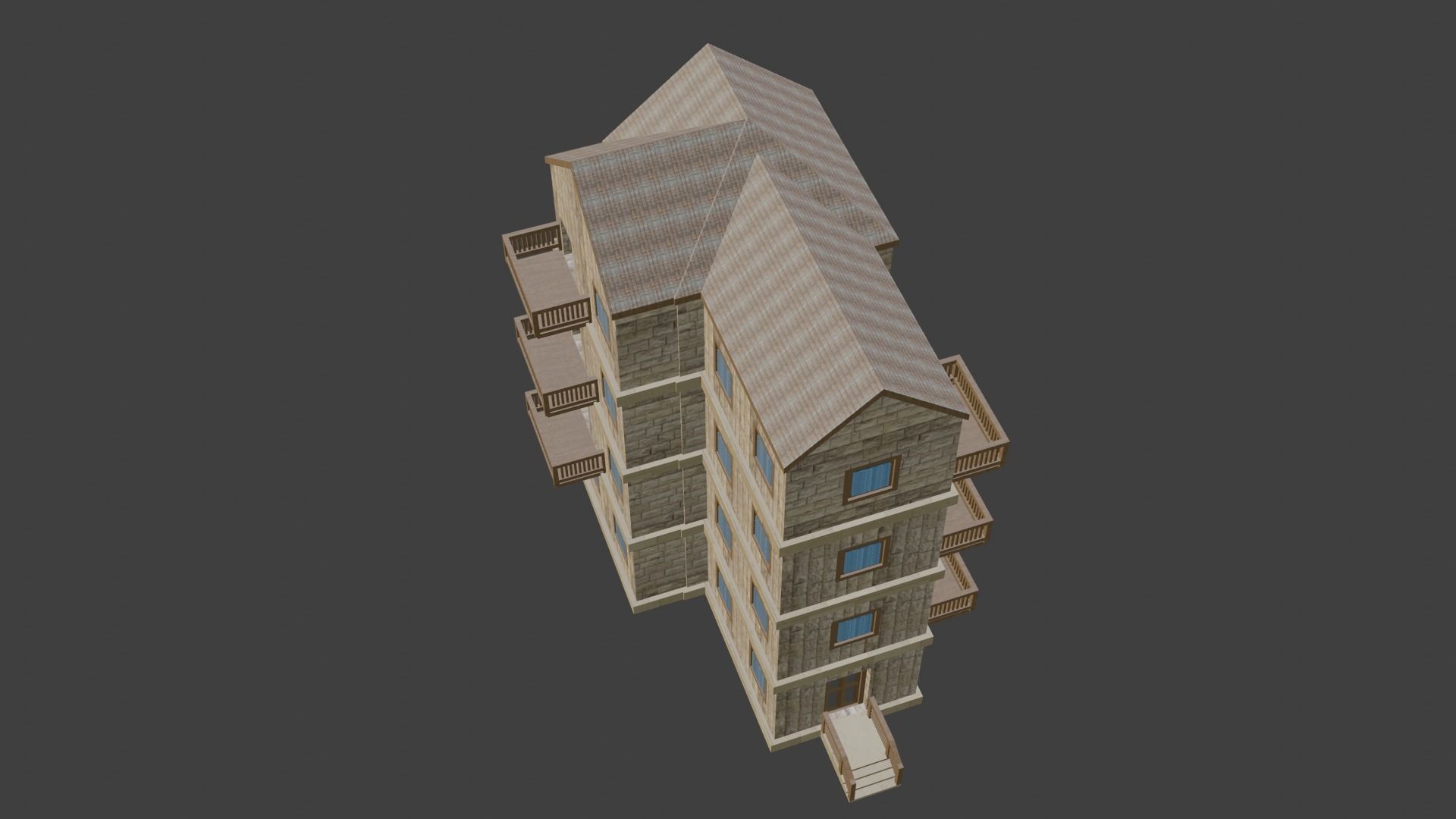 House Model 46 Low-poly 3D model_4