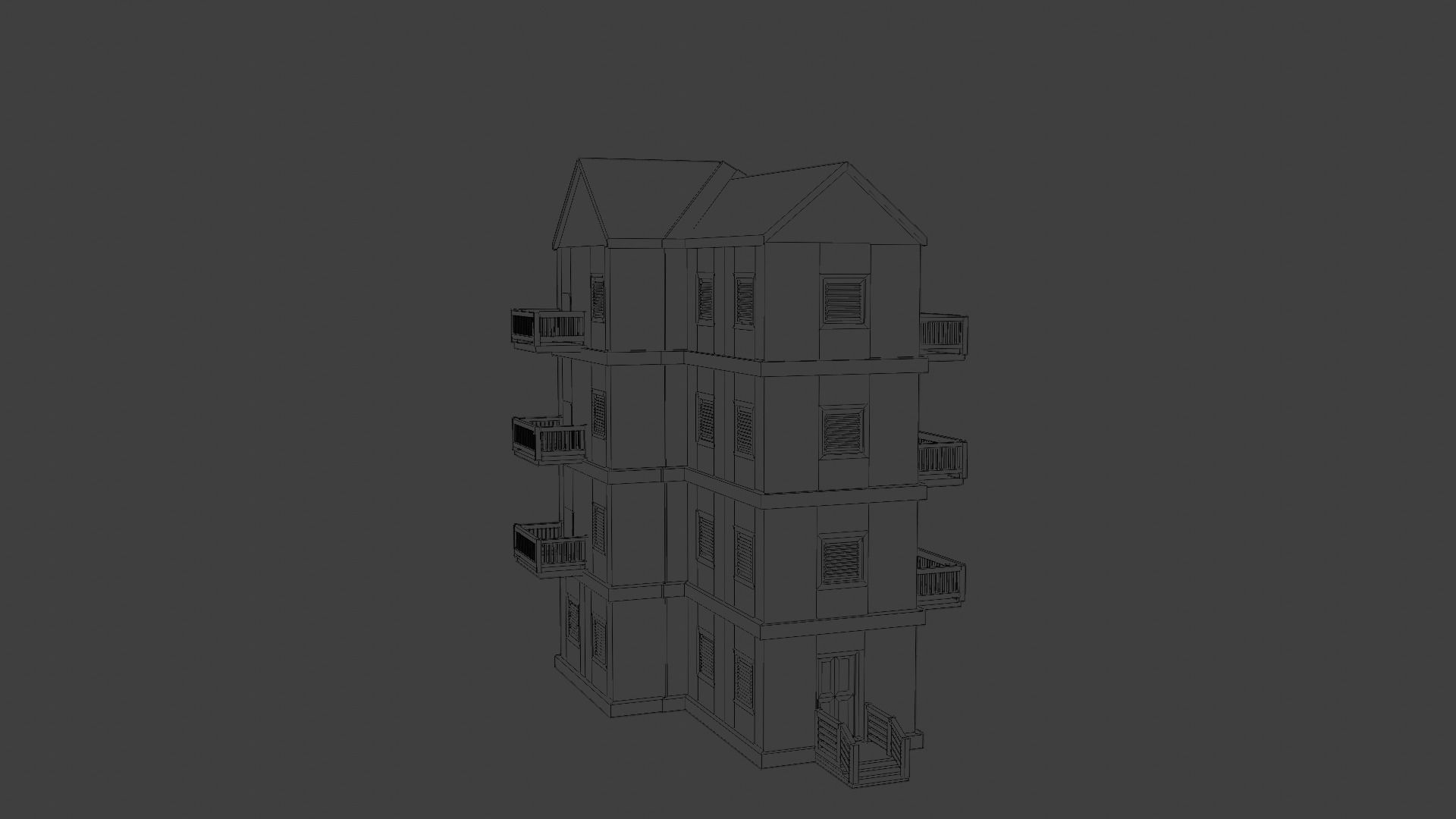 House Model 46 Low-poly 3D model_6