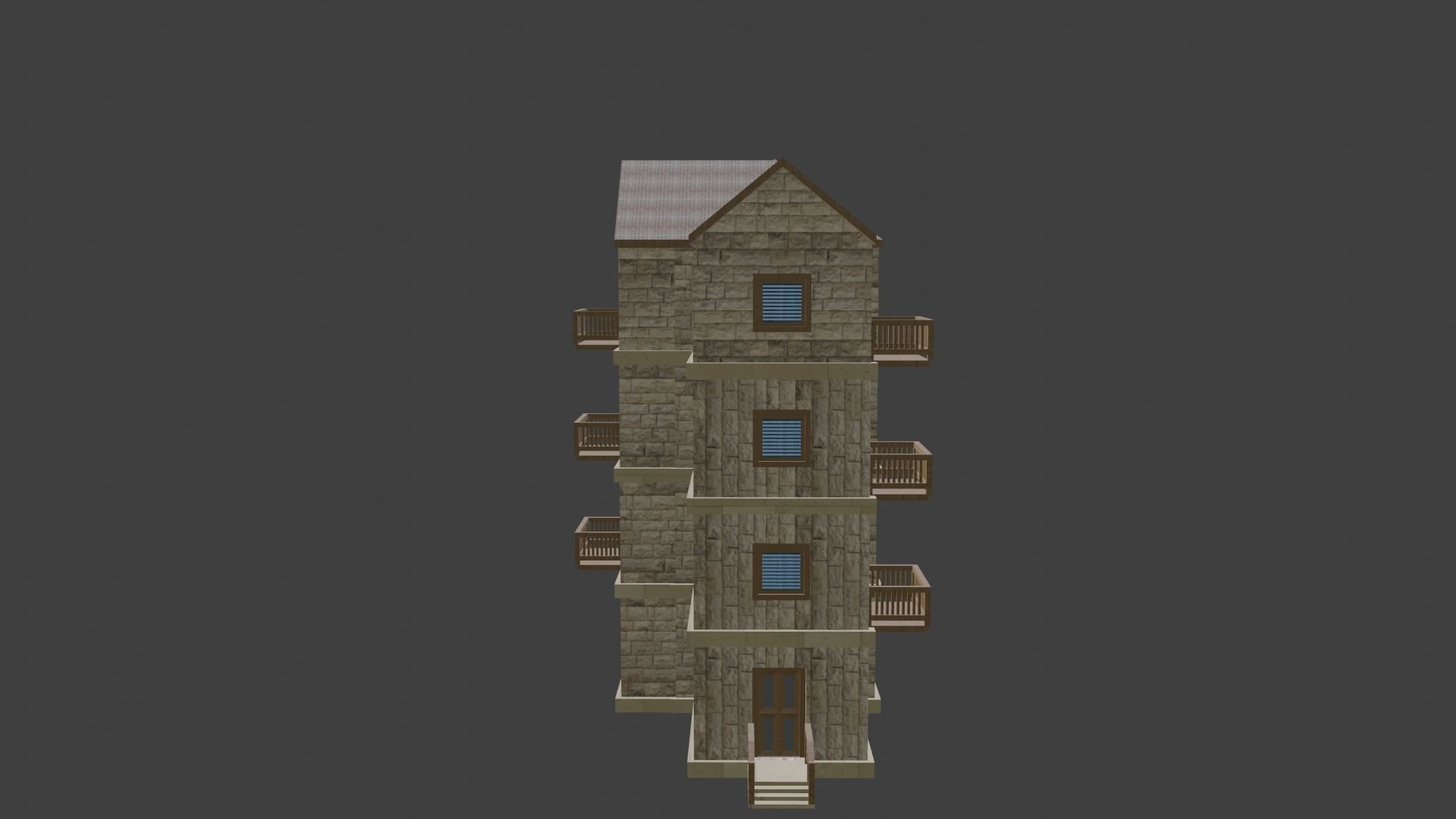 House Model 46 Low-poly 3D model_1