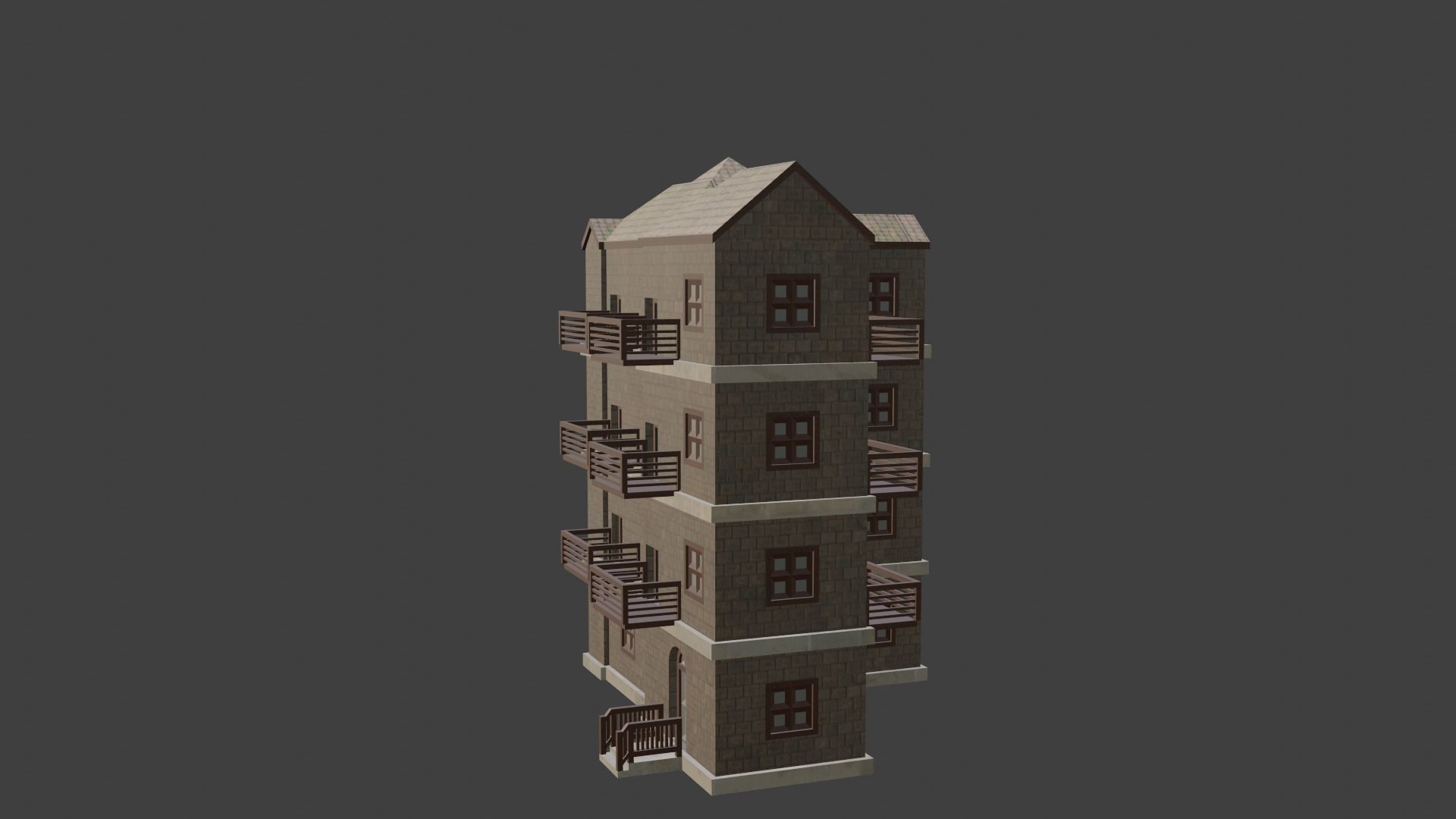 House Model 50 Low-poly 3D model_1