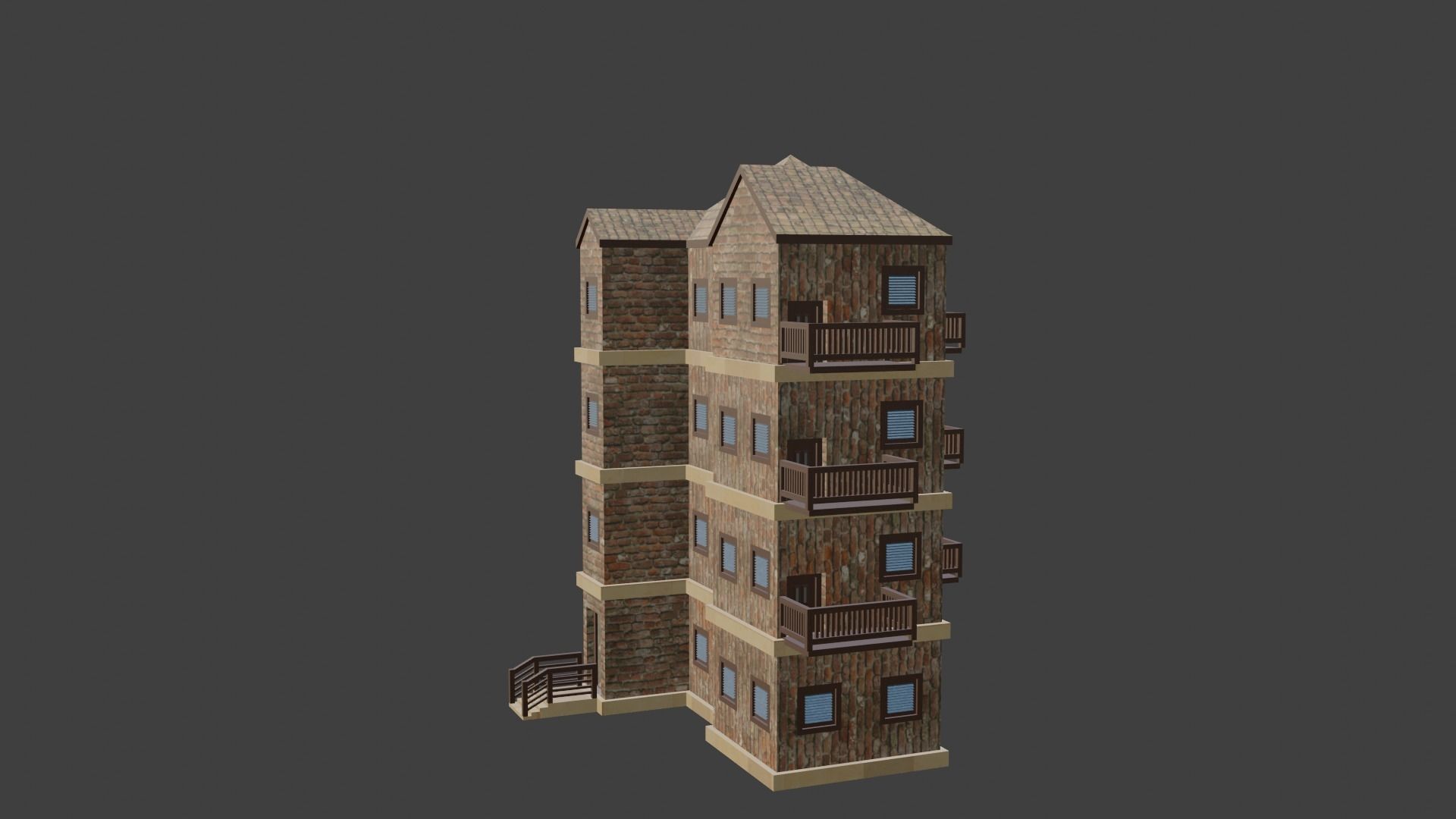 House Model 66 Low-poly 3D model_1