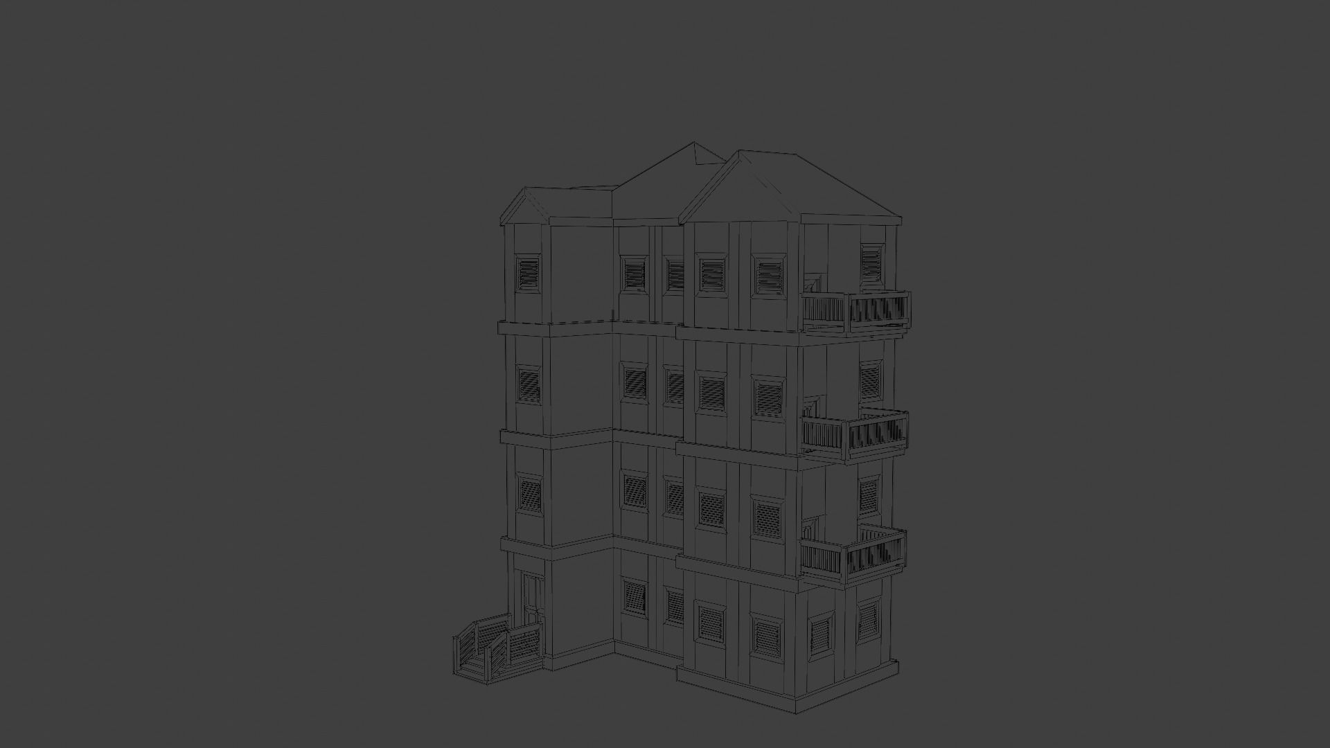 House Model 66 Low-poly 3D model_6