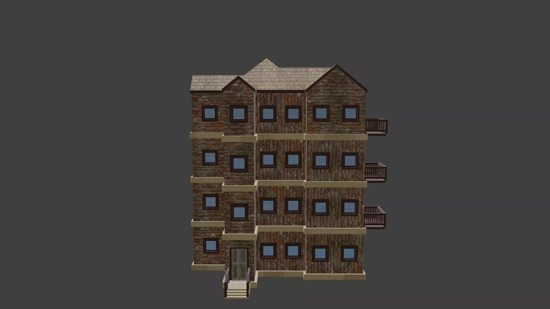House Model 66 Low-poly 3D model_0