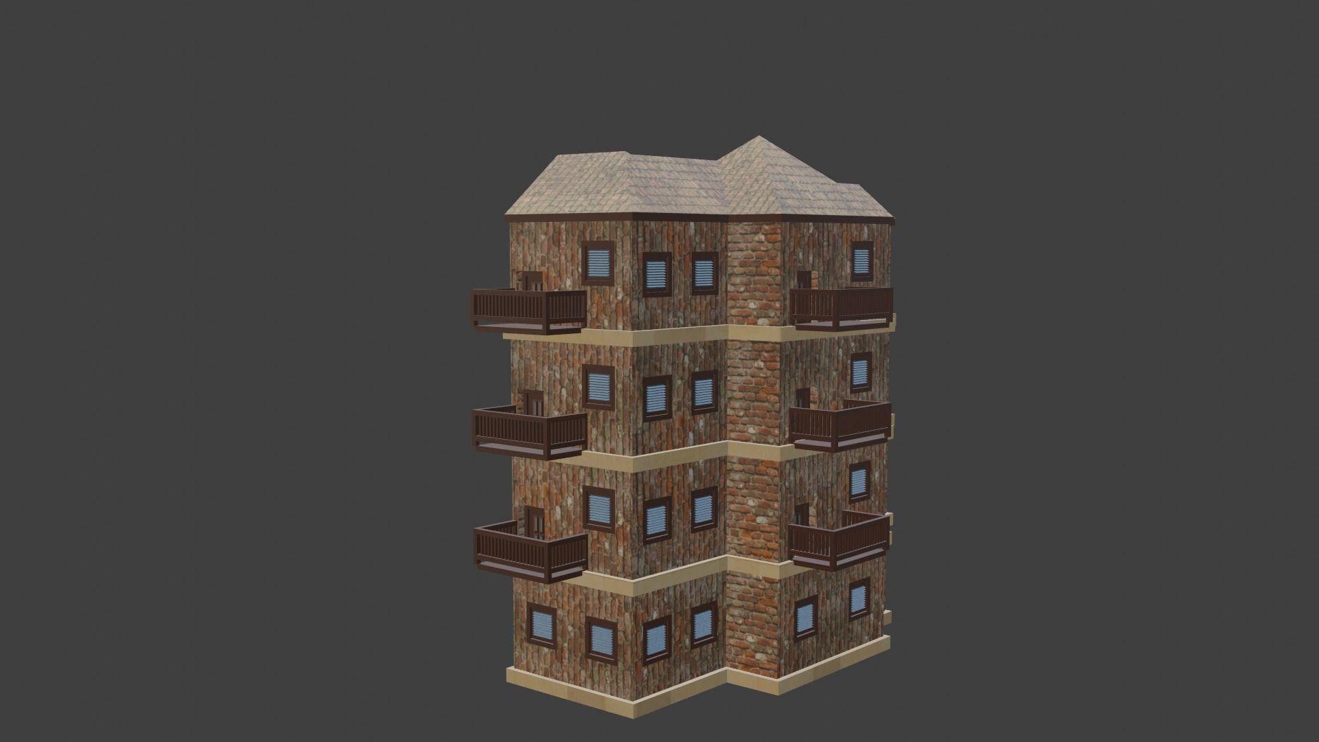 House Model 66 Low-poly 3D model_2