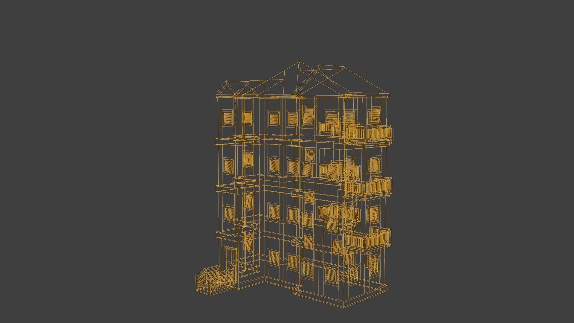 House Model 66 Low-poly 3D model_7